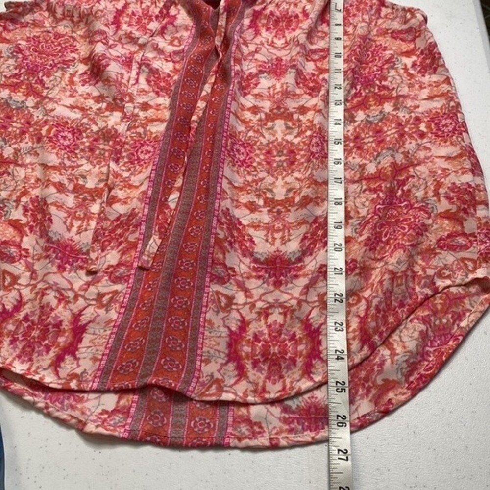 Violet + Claire Tunic Floral Sleeveless V-Neck Tie Front Cottagecore Boho Blouse - Picture 10 of 11